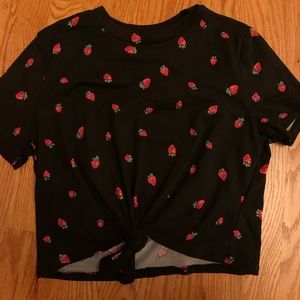 Black Strawberry Crop-Top